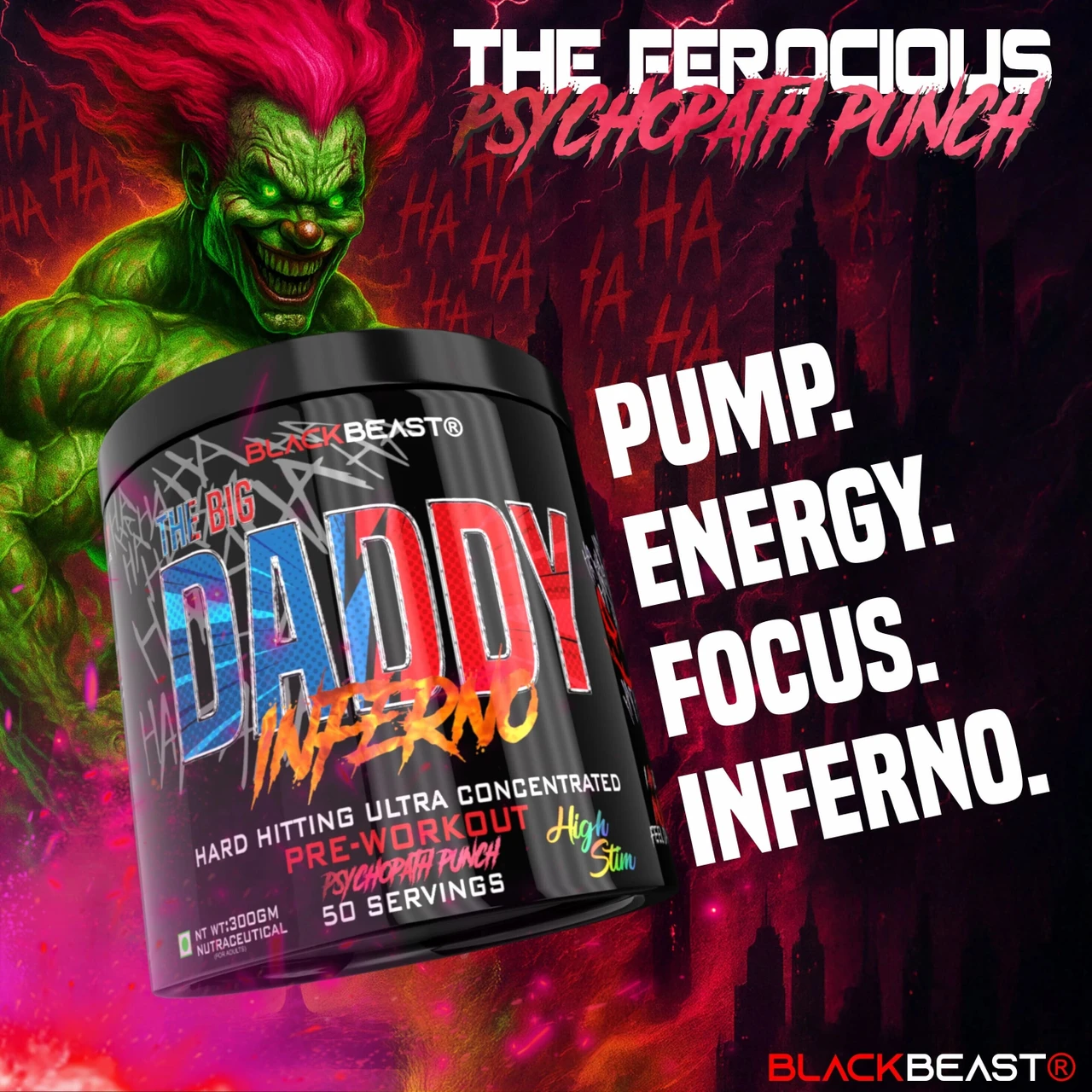 BlackBeast The Big Daddy Inferno Pre-Workout 300g | 50 Servings - Image 4